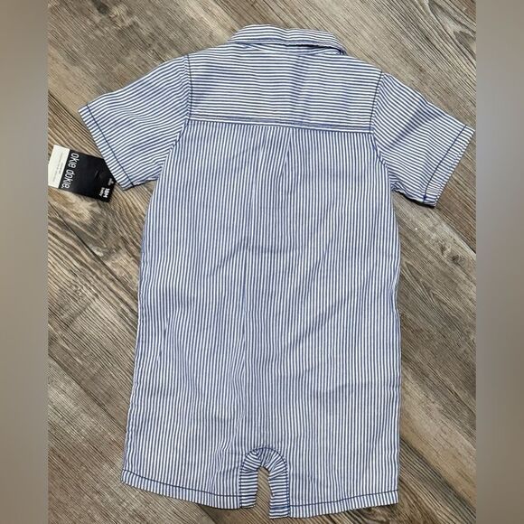Carter's & Okie Dokie Baby Rompers Set - Blue/White and Red/White Stripes, NWT - Picture 4 of 5